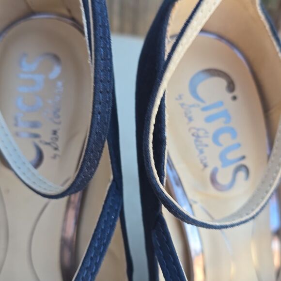 CIRCUS Sam Edelman Blue Heels spike strappy size 7.5 - Picture 10 of 12